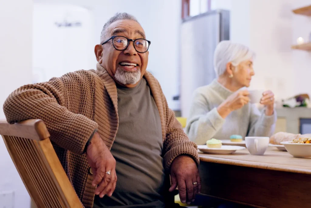 Seniors sitting and enjoying independence